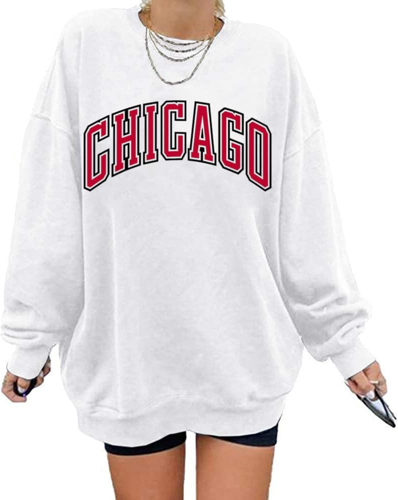 Women's Oversized Sweatshirt Los Angeles California Crewneck Long Sleeve Casual Loose Pullover Tops | Amazon (US)