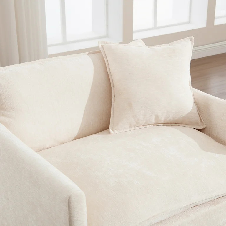 Muumblus Oversized Lounge Chair with Ottoman, Plush Cloud Accent Armchair for Living Room, Beige ... | Walmart (US)