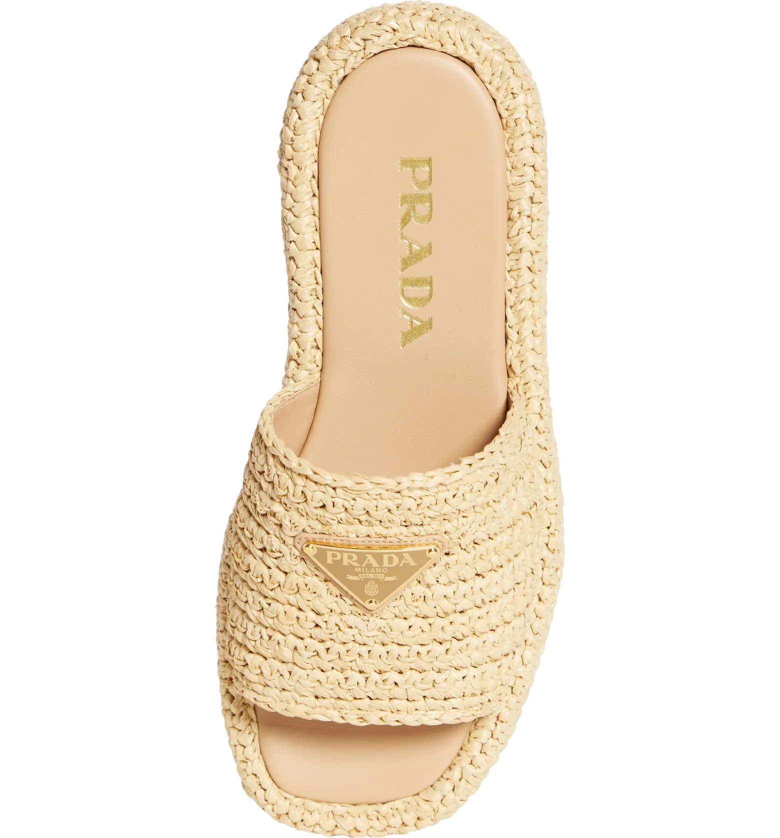 Raffia Flatform Slide Sandal (Women) | Nordstrom