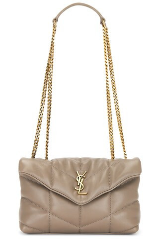 Saint Laurent Toy Puffer Chain Bag in Taupe | FWRD 