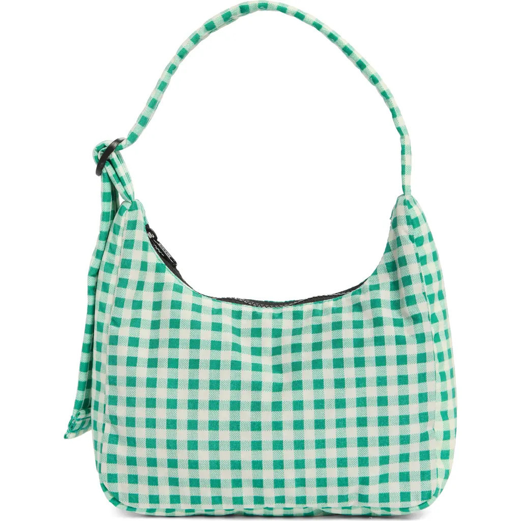 Baggu Mini Recycled Nylon Shoulder Bag in Green Gingham at Nordstrom Rack | Nordstrom Rack