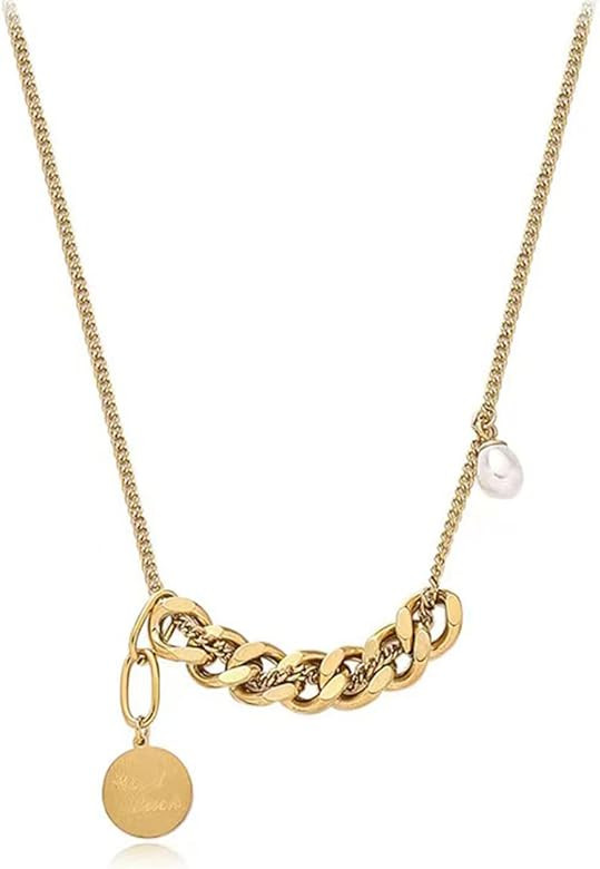 Dainty Adjustable Imitation Pearl Necklace Choker Tassel Baroque Necklace For Women Mother Daught... | Amazon (US)