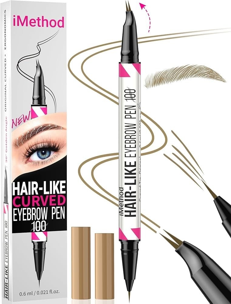 iMethod Curved Eyebrow Pen - 2-in-1 Dual-Ended Eyebrow Pencil with Curved Tip and Precise Brush-Tip, Microblading Pen for Natural Hair-Like Brows, Long Lasting, Light Brown

#LTKBeauty #LTKSaleAlert #LTKStyleTip