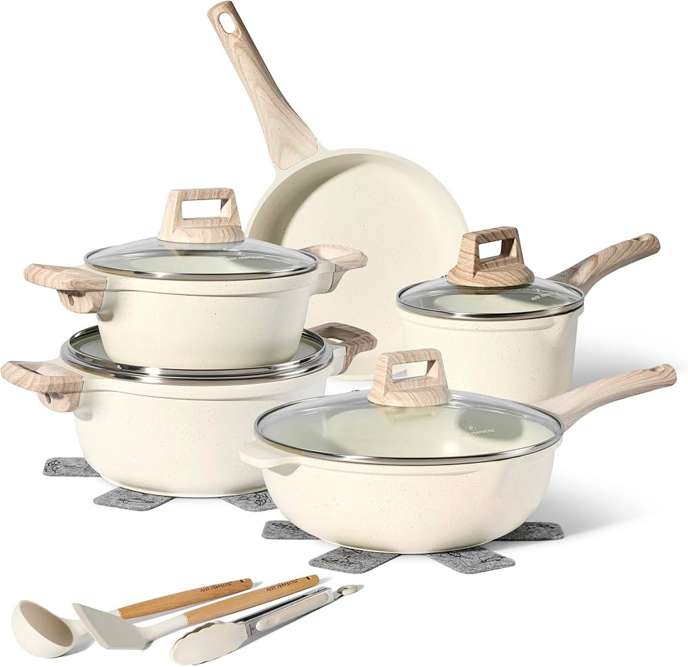 Just Perfecto pots and Pans Sets Non Stick, Induction hob pan Set, Saucepan Set, Non Stick Frying... | Amazon (UK)
