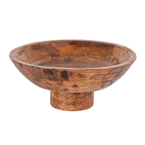 Bloomingville Mango Wood Footed Bowl, Walnut Finish | Amazon (US)
