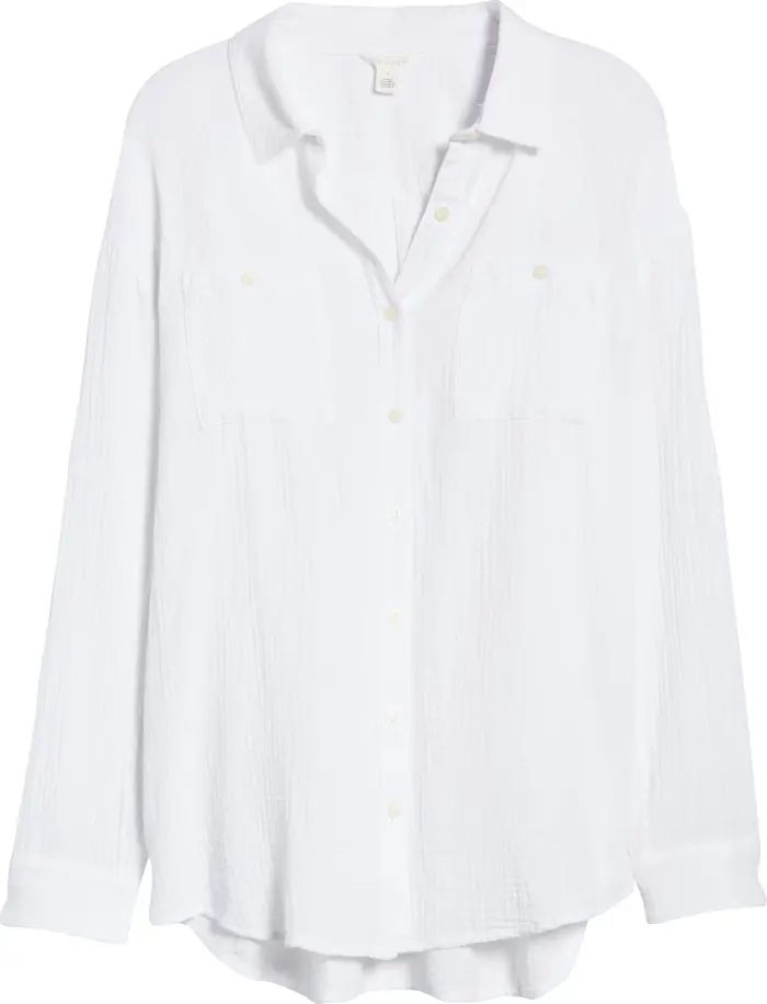 Long Sleeve Gauze Button-Up Shirt | Nordstrom