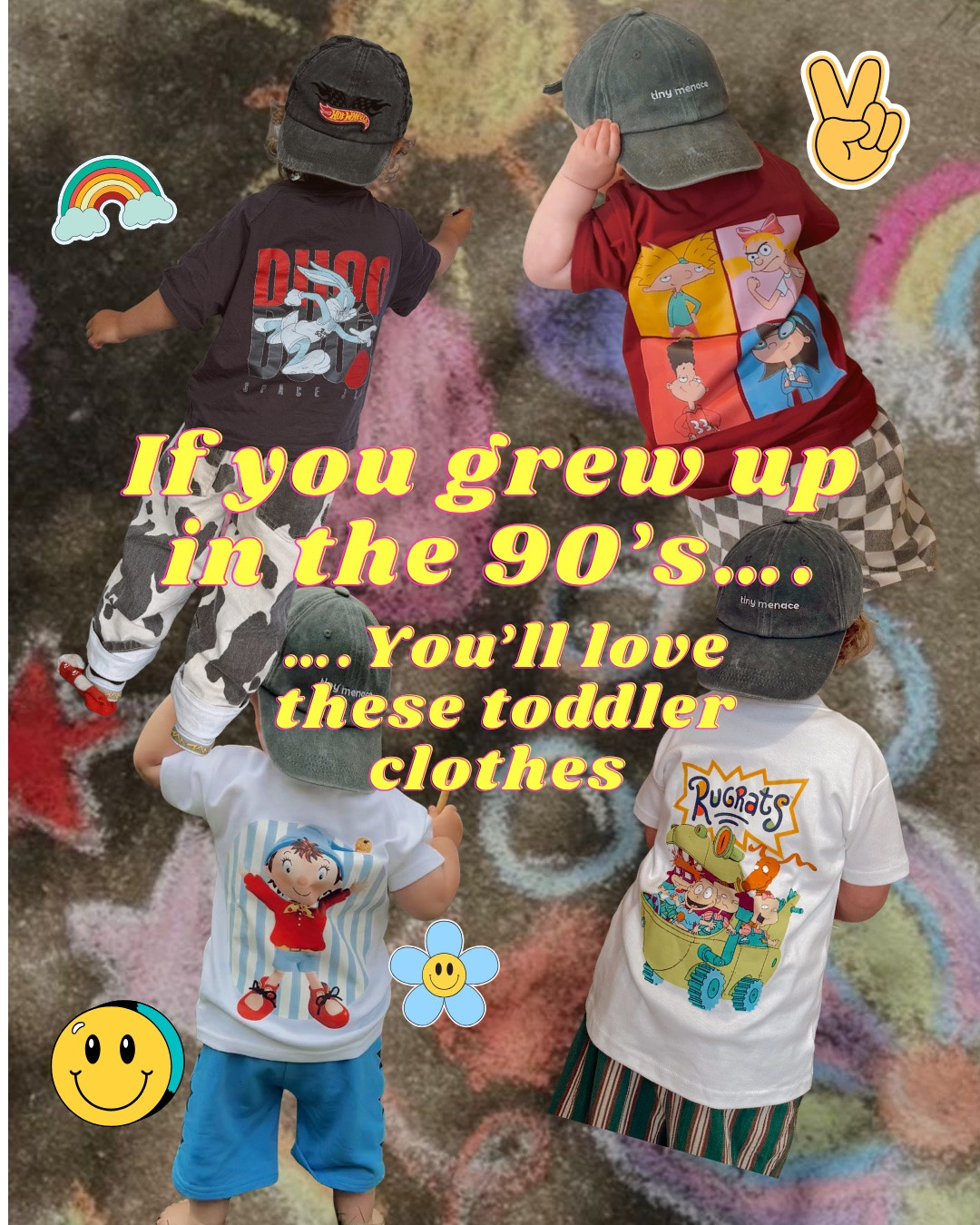 These tees give me ALL the nostalgia and I’m so here for it! The tees are all from Our Little Crew Shop on Etsy (LUCIEOLC will save you money on an order with them!) these patterned trousers go perfectly with them all! #toddlerclothes #toddlerstyle #nostalgia #90’s #boyclothes #boymom #toddleroutfits #nickelodeon #cartoonnetwork

#LTKkids #LTKbaby