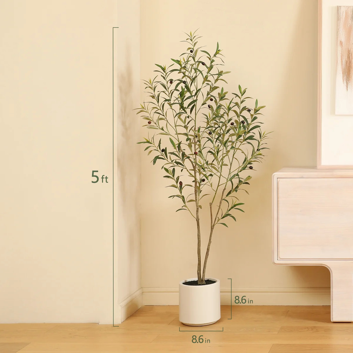 Altman Faux Olive Tree with White Planter | Wayfair North America