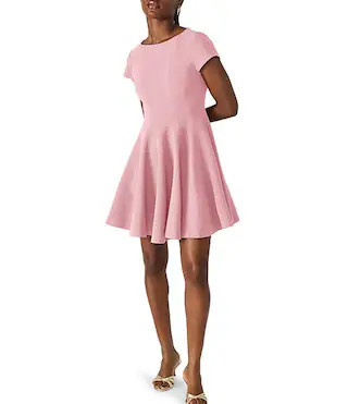 Nilli Solid Woven Scoop Neck Short Sleeve Fit & Flare Dress | Dillard's