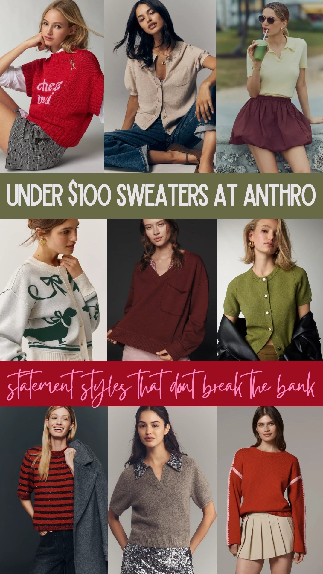 under $100 sweaters to shop from anthro! 

#LTKHoliday #LTKGiftGuide #LTKFindsUnder100