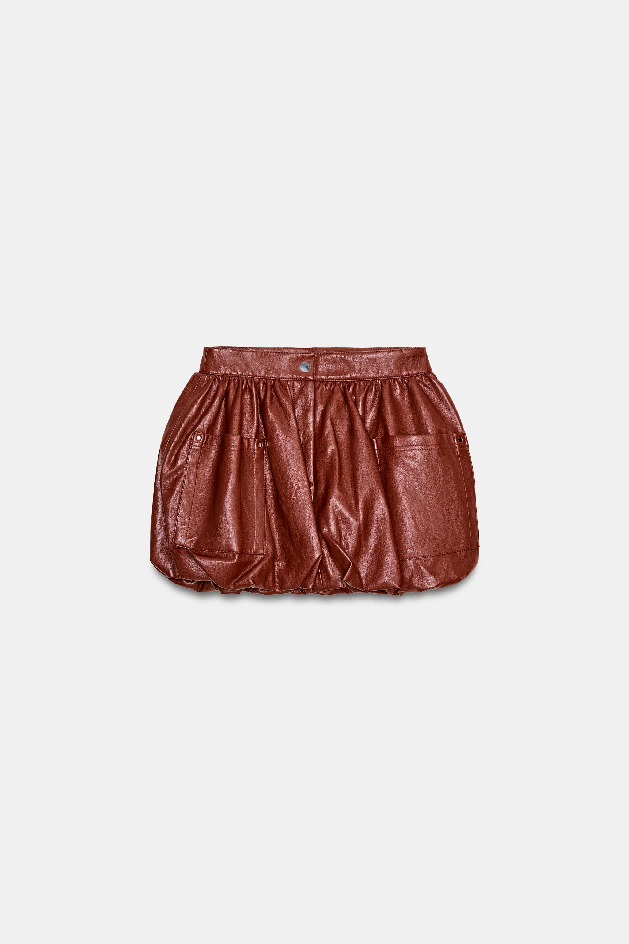 FAUX LEATHER BALLOON MINI SKIRT SET | Zara US