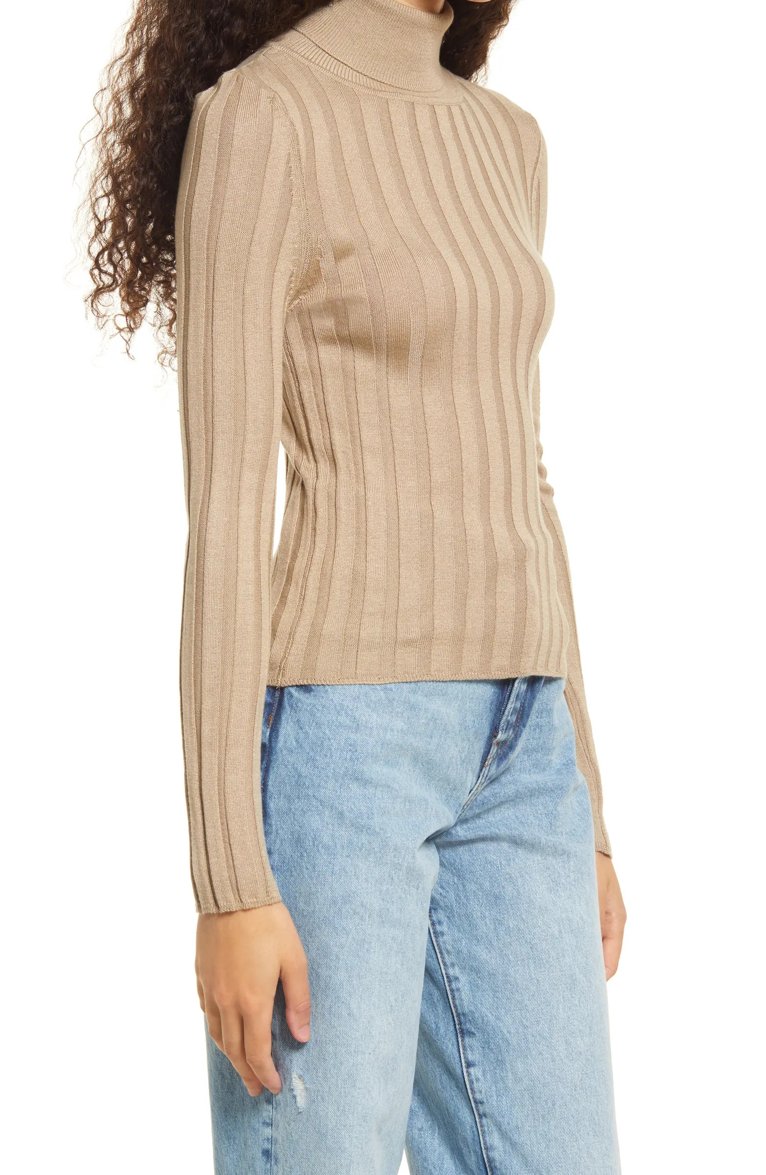 Topshop Women's Rib Knit Turtleneck Sweater | Nordstrom | Nordstrom
