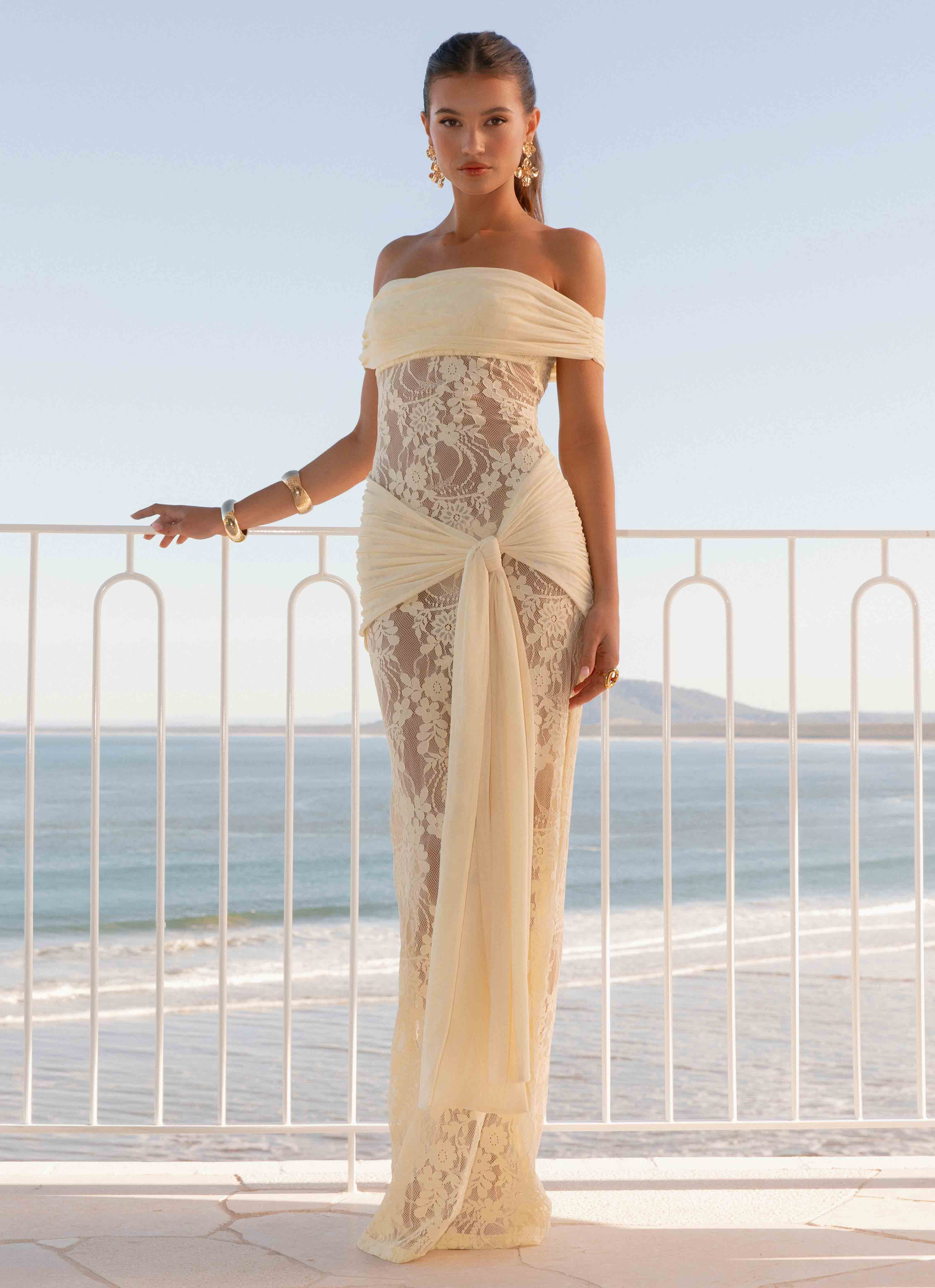 Gracie Twist Maxi Dress - Yellow | Peppermayo (Global)