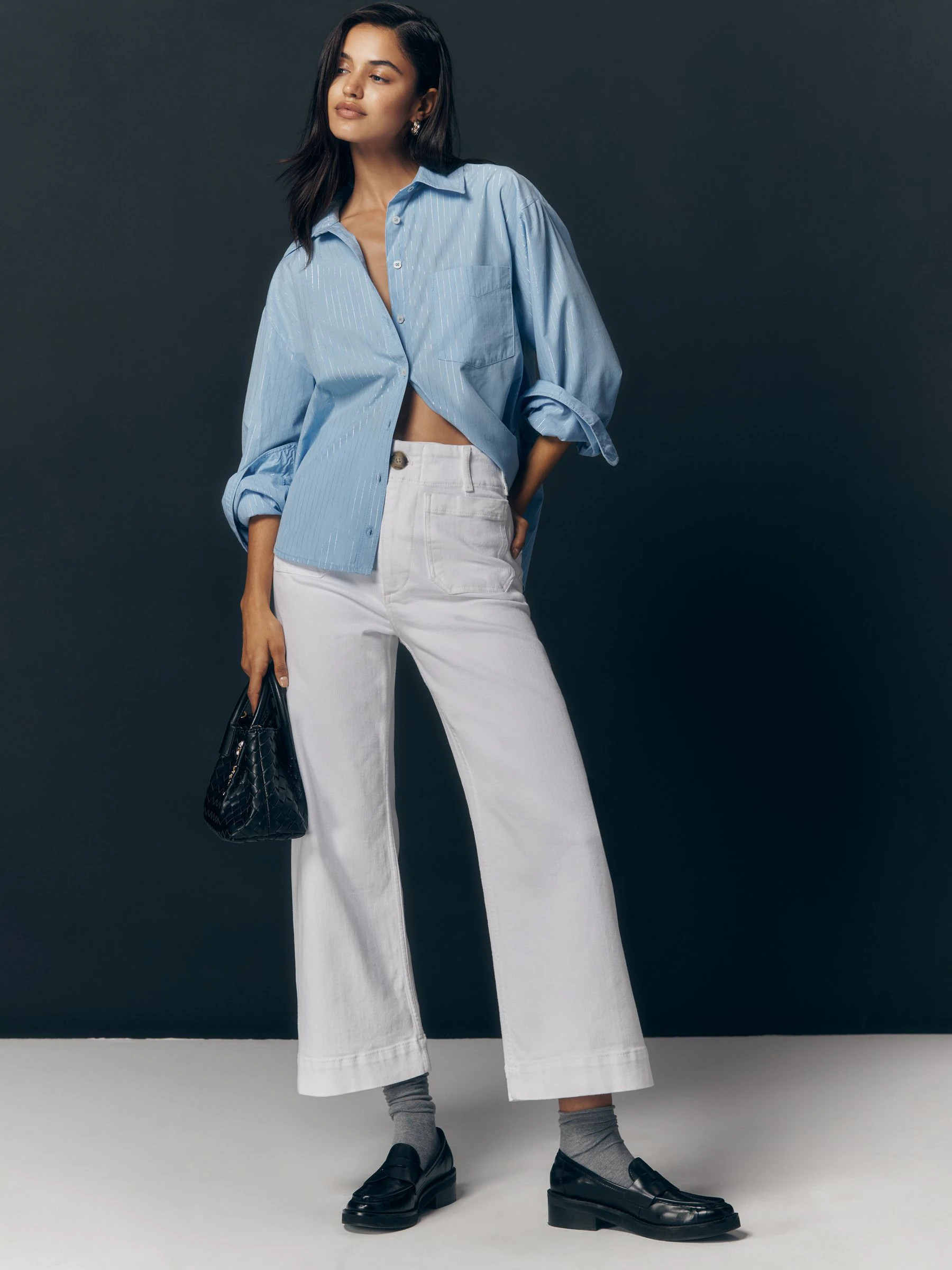 Anthropologie Anthropologie White Maeve The Colette High Waisted Denim Cropped Wide-Leg Jeans With Front Pockets | Next US