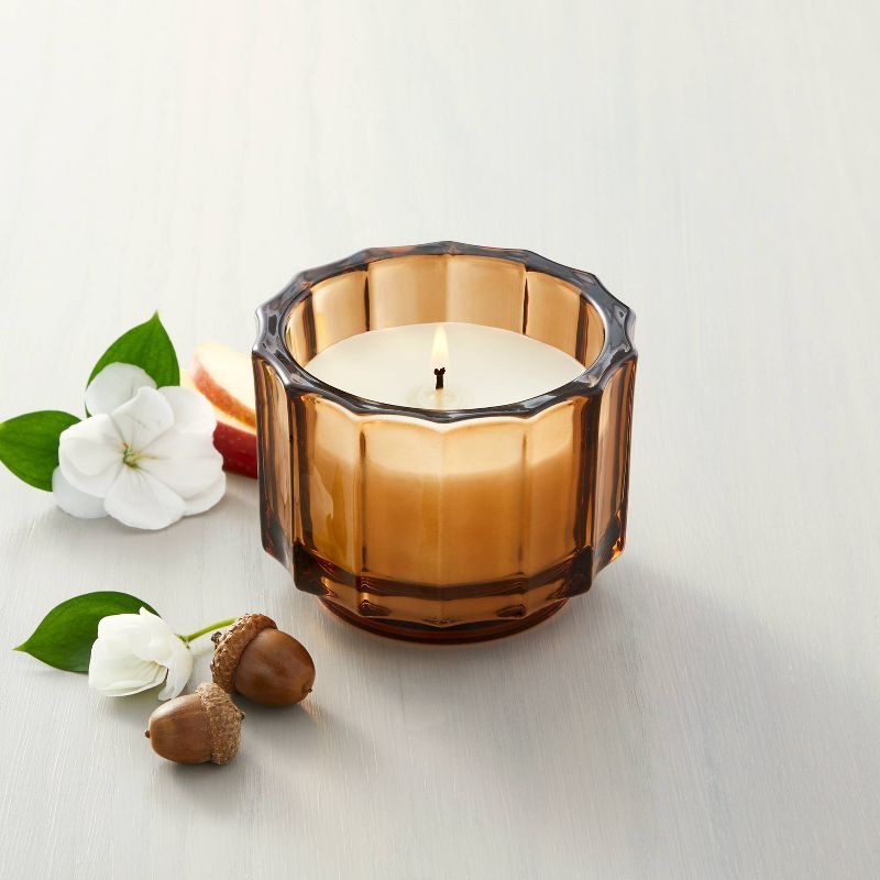 Apple Orchard Fluted Amber Glass Candle - Hearth & Hand™ with Magnolia | Target