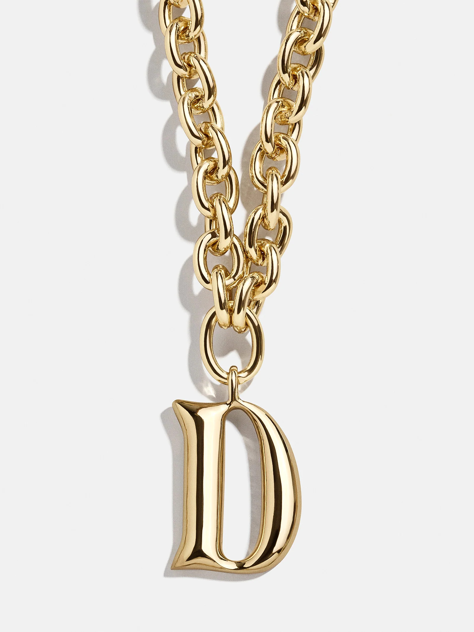 Chunky Charm Initial Necklace - Gold - D | BaubleBar