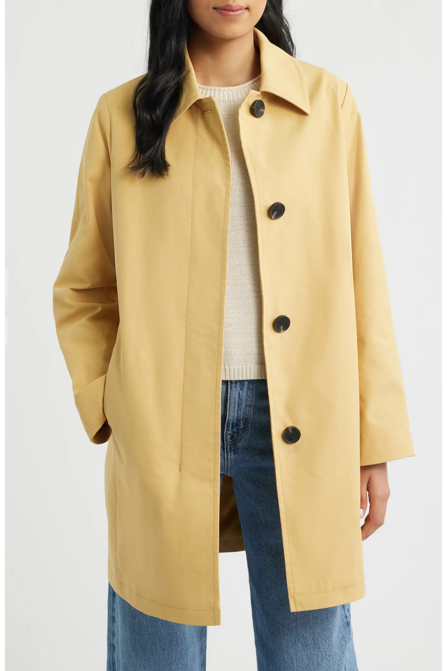 Fly Front Longline Rain Jacket (Women) | Nordstrom | Nordstrom