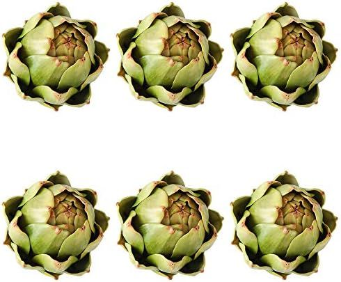Amazon.com: [6-Pack] Large Artificial Artichoke Fake Vegetables and Fruits for Kitchen Decoration... | Amazon (US)