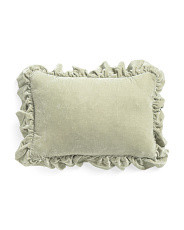 14x20 Feather Filled Velvet Ruffle Pillow | Marshalls