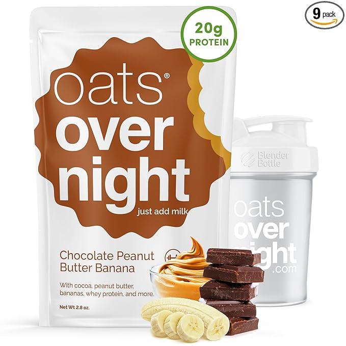 Oats Overnight Chocolate Peanut Butter Banana - Overnight Oats with 20g Protein, High Fiber Prote... | Amazon (US)