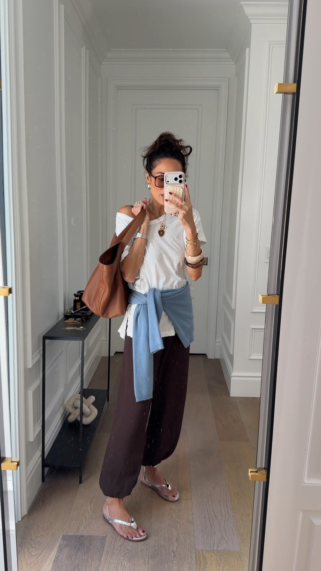 Farmers market outfit 🩵🤎🤍
Pants XS (size down)
T XS
Cardigan XS
Sandals TTS 

#LTKootd #LTKOver40 #LTKmomlife