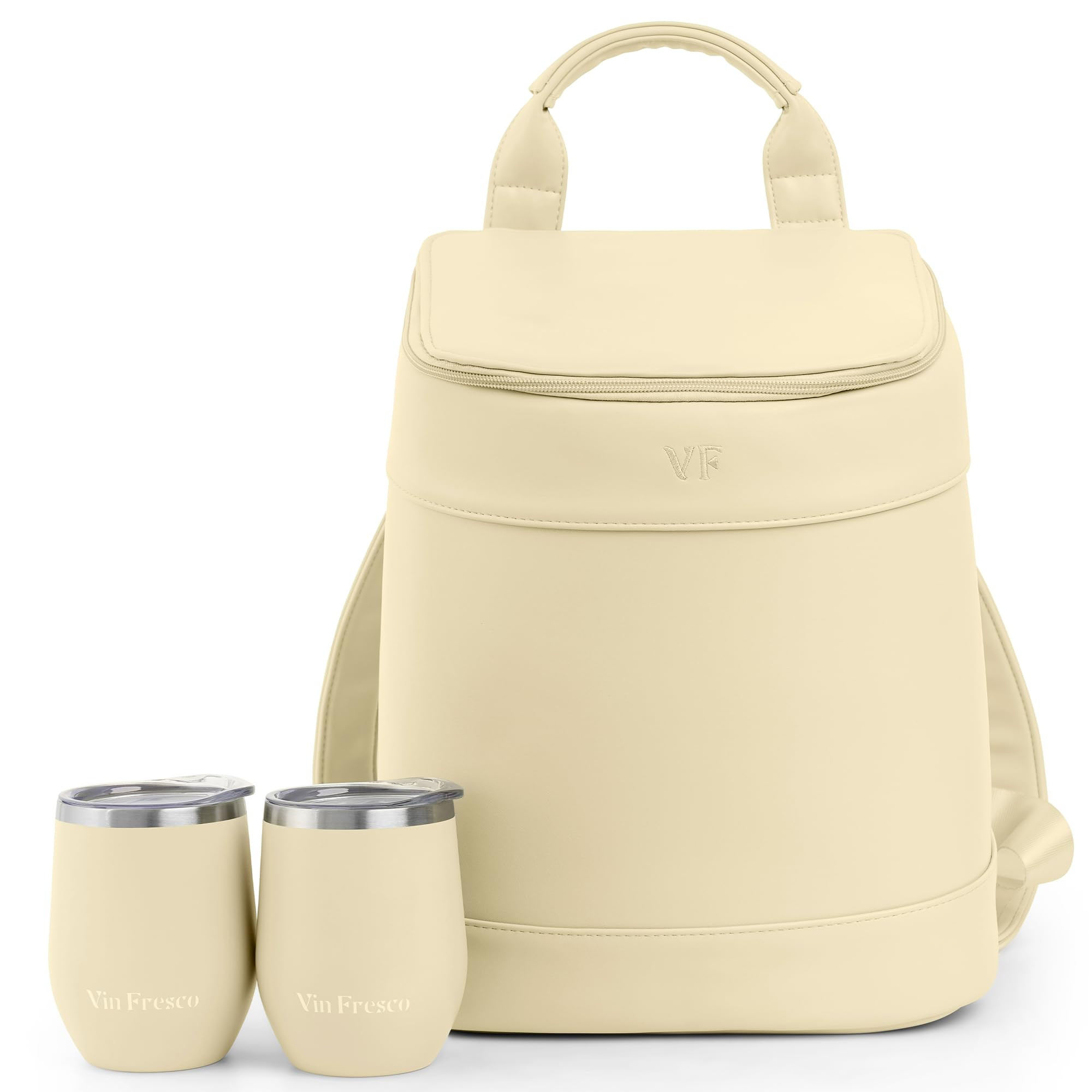 Insulated Cooler Backpack with 2 Stainless Steel Wine Tumblers – Leakproof & Spillproof Stylish... | Amazon (US)