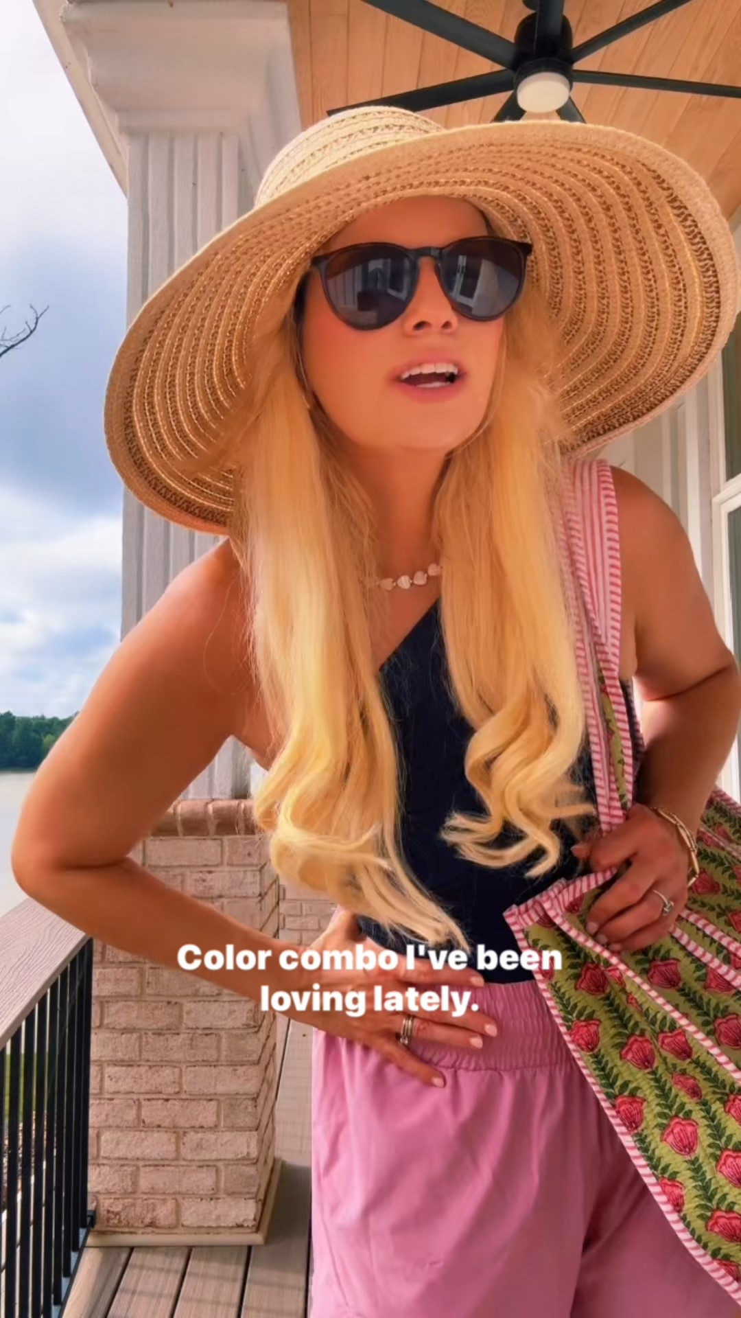 Color combo I’ve been loving lately - navy and pink  use code BECKY20 on the hat 

#LTKFindsUnder50 #LTKTravel #LTKSwim