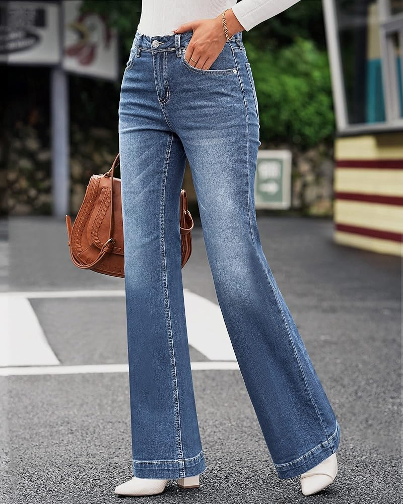 GRAPENT Womens Jeans High Waisted Jeans for Women Stretchy Jeans for Women Bootcut Bell Bottom Je... | Amazon (US)