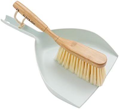 ELGYAJOO Bamboo Hand Cleaning Brush Broom & Dustpan Set Dust Pan with Hand Brush/Broom Bristle Co... | Amazon (US)