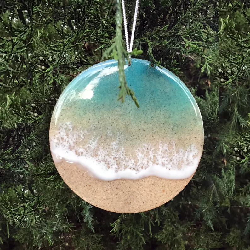 Beach Ornament  Ocean Wave Christmas Ornaments  Beach | Etsy | Etsy (US)
