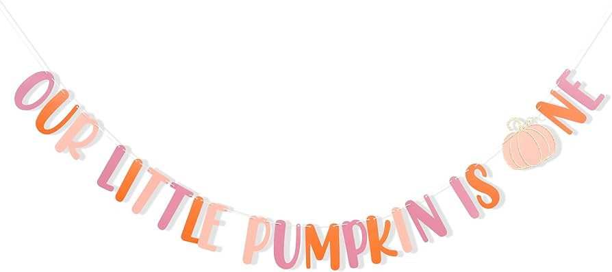 Our Little Pumpkin is One Banner - Fall Girl 1st Birthday Decorations, Our Little Pumpkin is Turn... | Amazon (US)