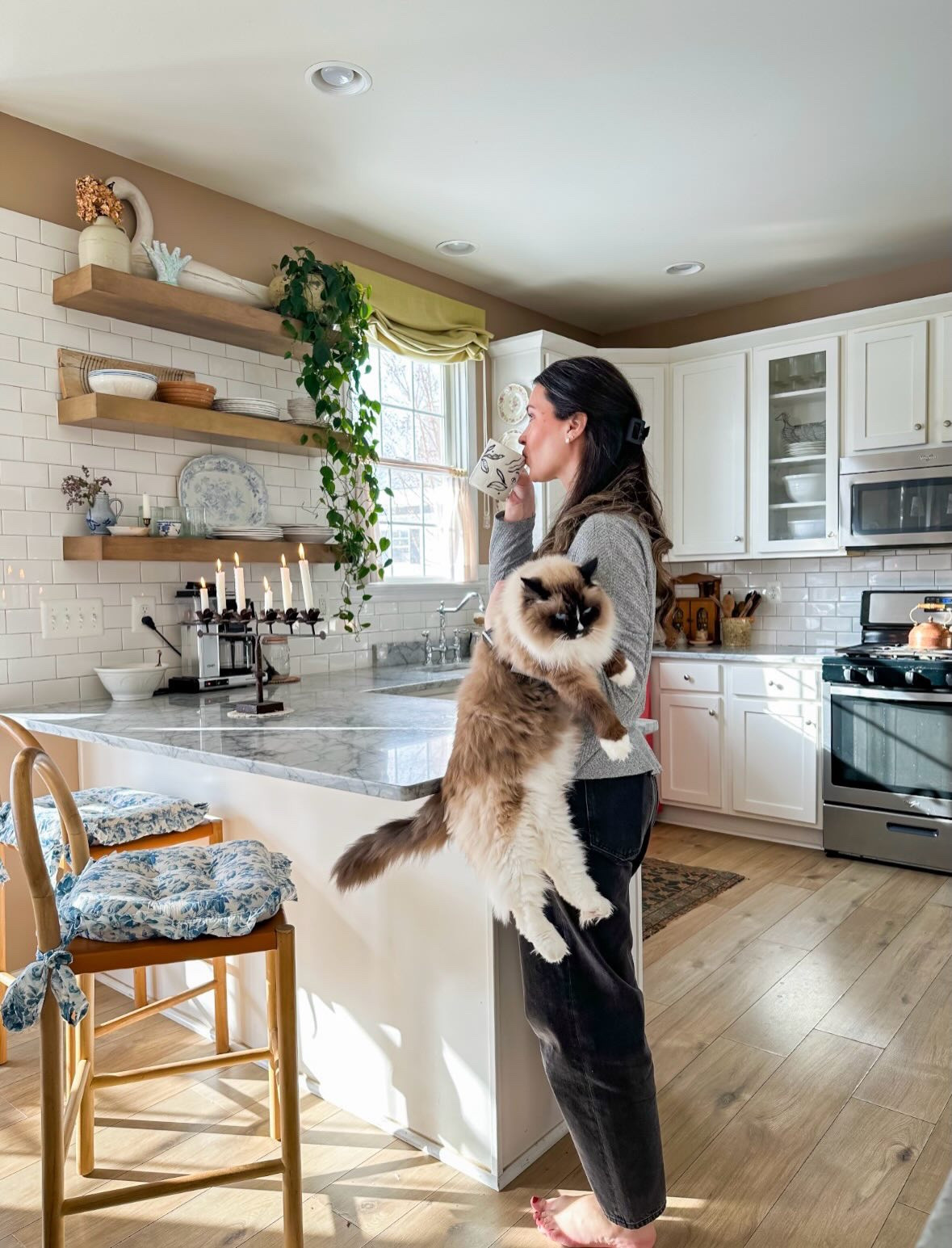 Sometimes all you really need is a warm cup of coffee and a kitty cat nearby. The coffee wakes your hands and your thoughts, and the cat—soft, quiet, perfectly unimpressed—grounds you right where you are. No rush, no fixing the world. Just steam curling from the mug, a gentle purr, and the reminder that comfort can be simple, small, and enough. ☕🐾

#LTKmomlife #LTKstorytime #LTKdayinmylife