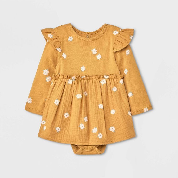 Grayson Collective Baby Girls' Ribbed Long Sleeve Dress | Target