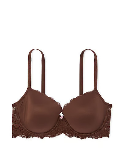 Dream Angels Smooth & Lace Lightly Lined Demi Bra, Brown, 32A - Women's Bras - Victoria's Secret | Victoria's Secret (US / CA )