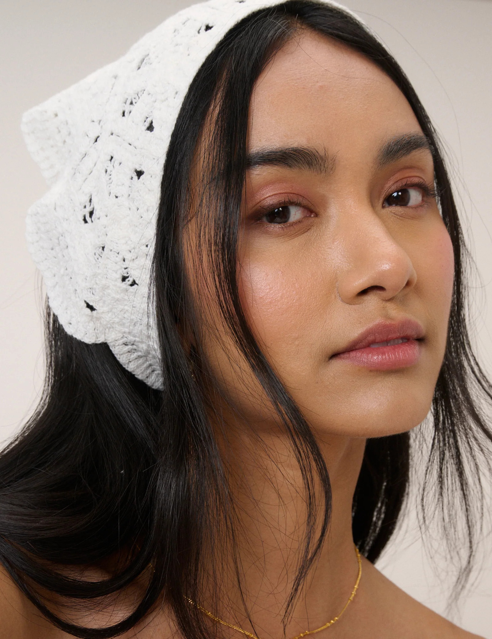 White Crochet Triangle Scarf | Nobody's Child