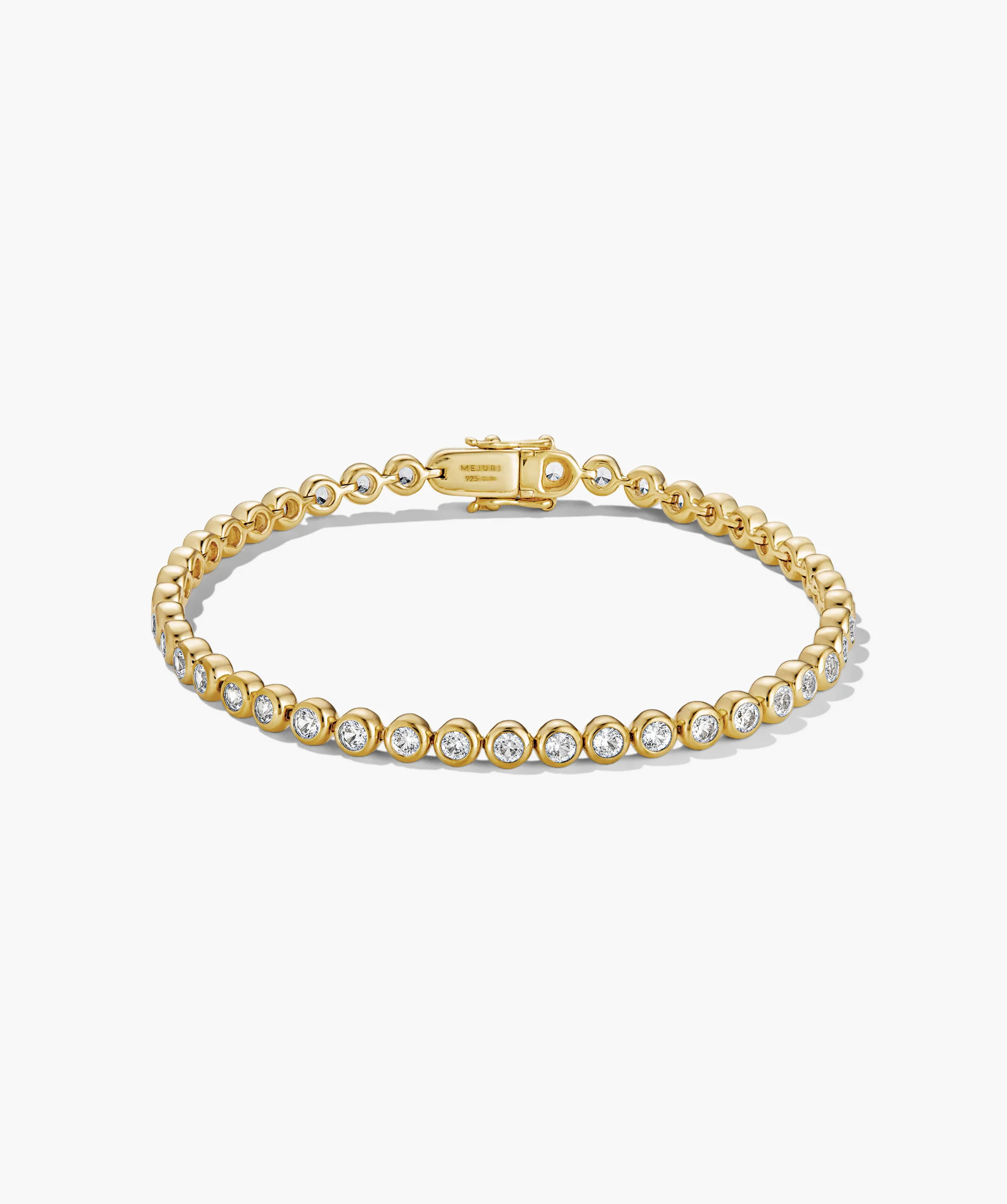 Zadie Bezel Lab Grown Sapphire Tennis Bracelet | Mejuri Fine Crew
