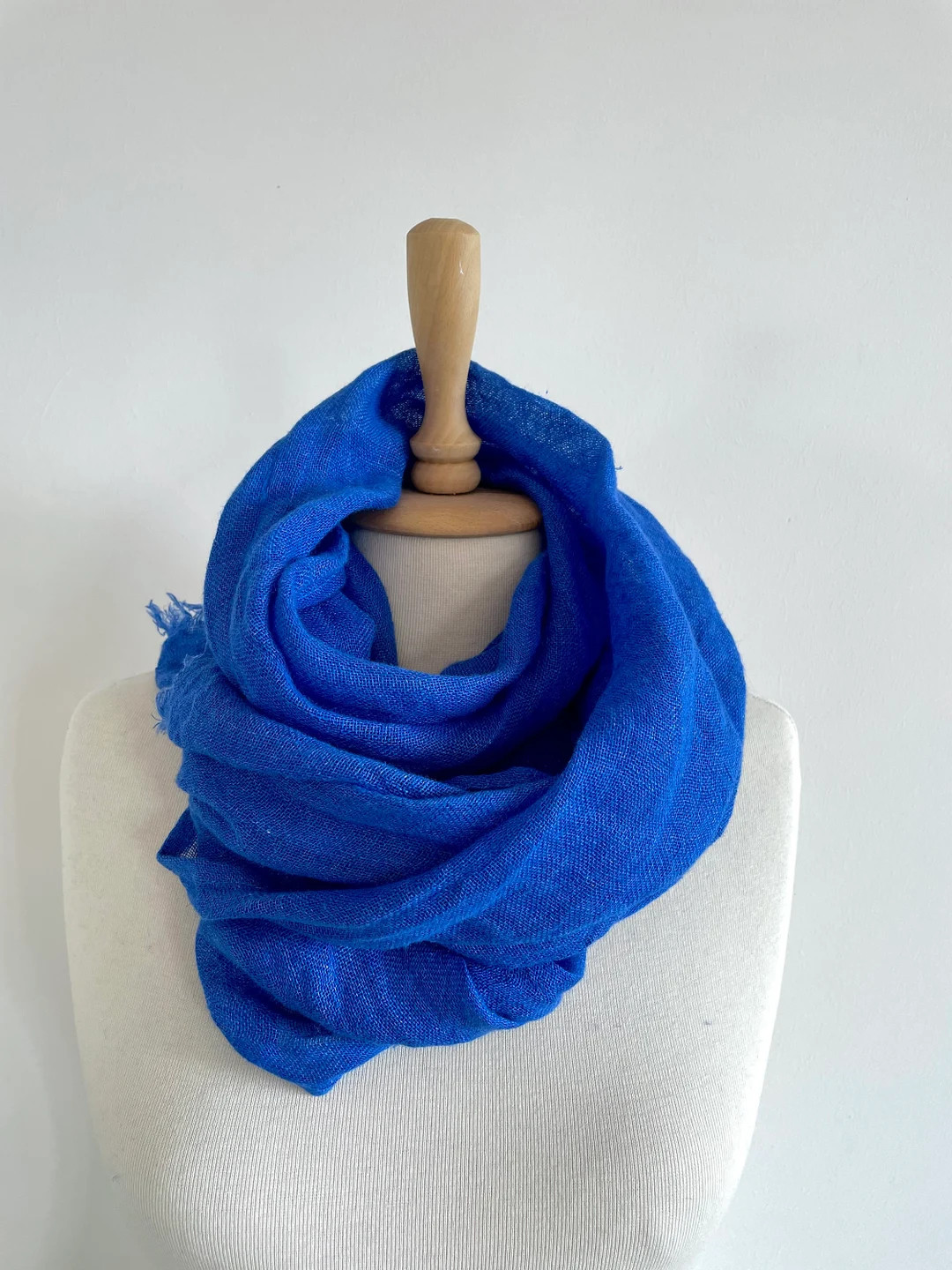 Pure Linen scarf - Royal Blue inen wrap - Unisex Linen scarf - Lightweight Summer Scarves - Organ... | Etsy (US)