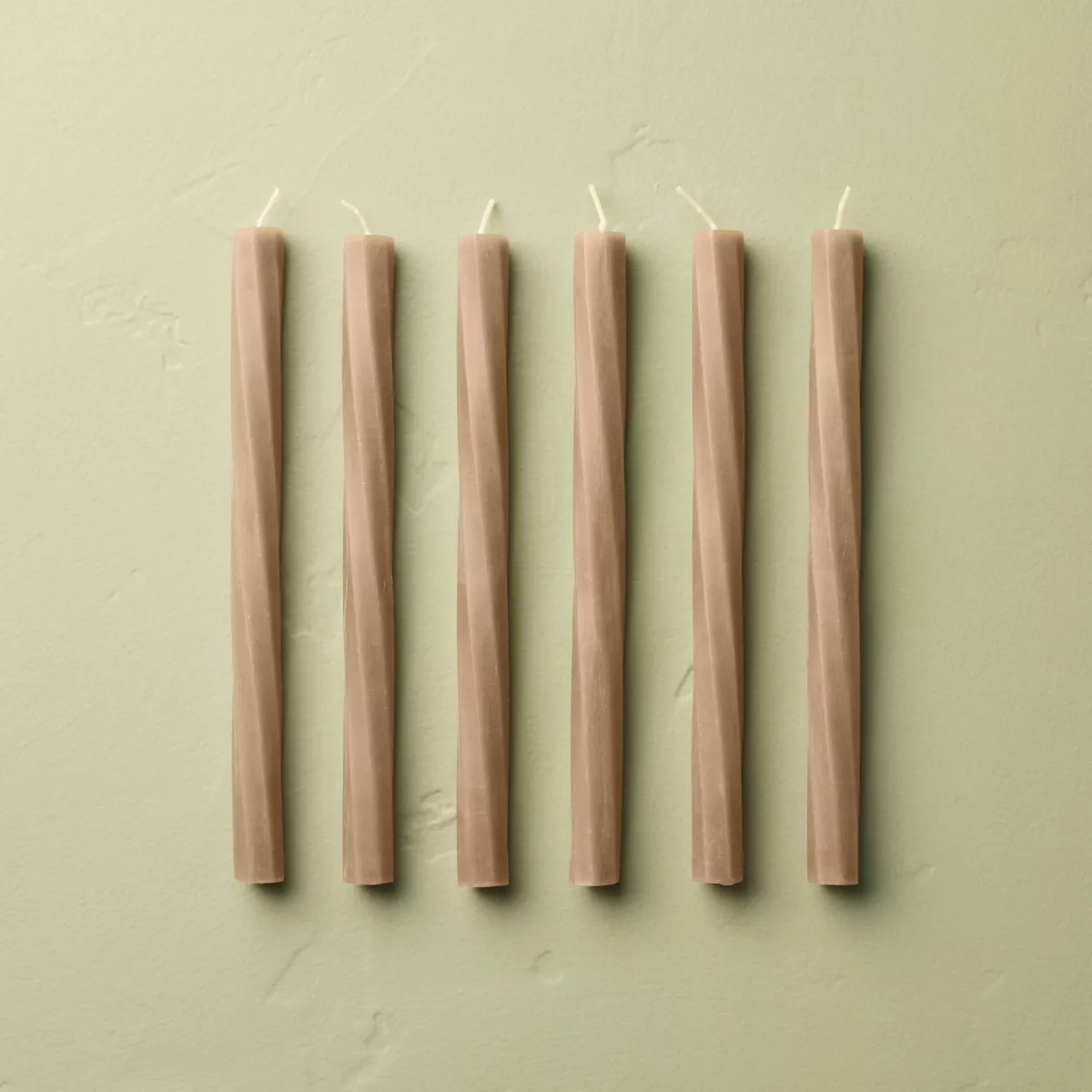6pk Soft Twist Taper Candles Brown - Hearth & Hand™ with Magnolia | Target