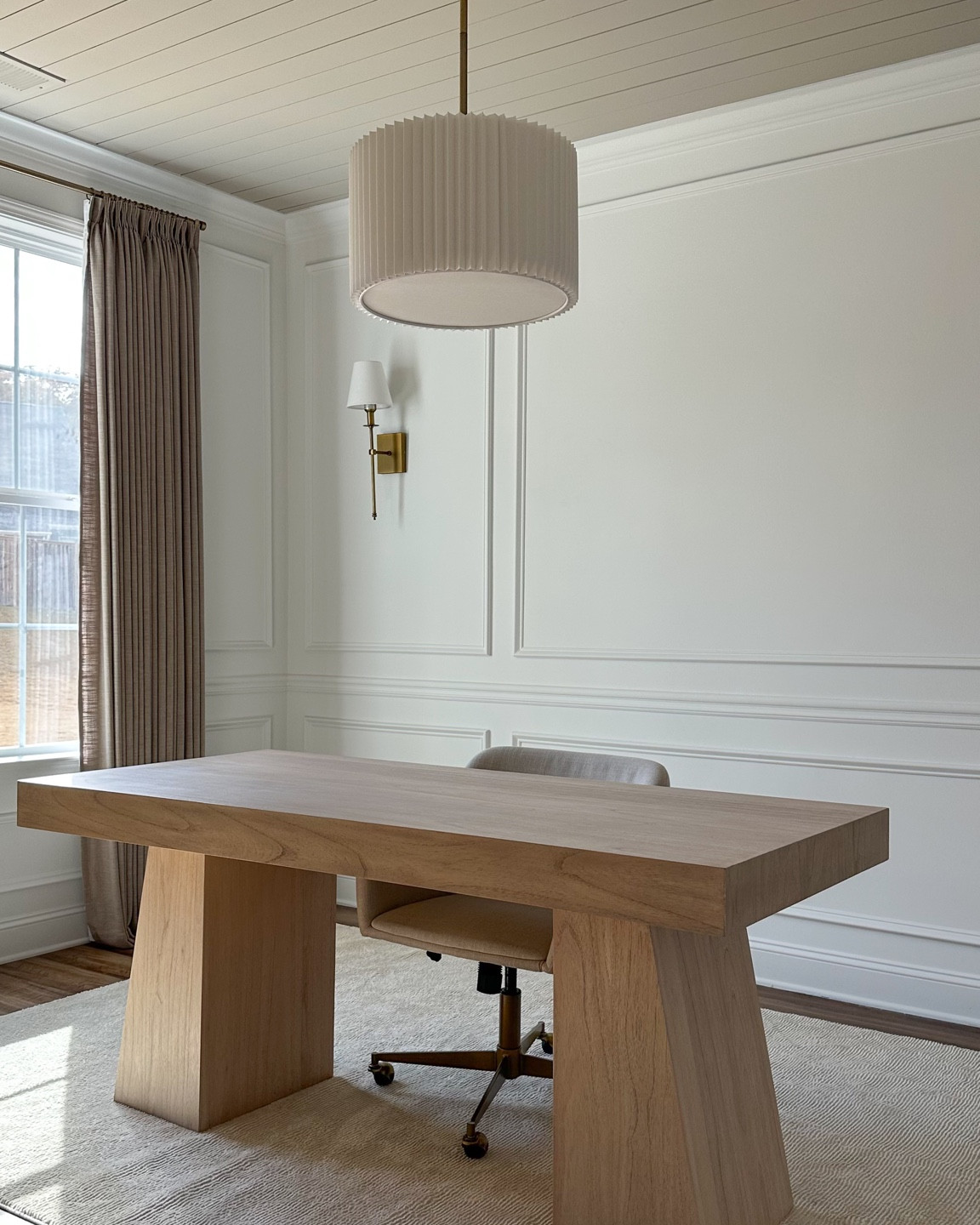 Office Refresh🤎 Office chair and light fixture are from World Market (sorry couldn’t link it) . 

#LTKsalealert #LTKfindsunder100 #LTKhome