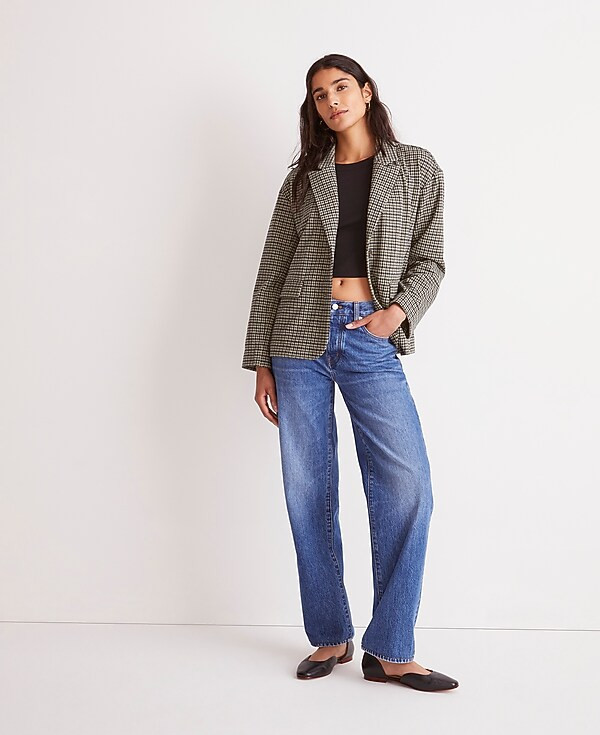 Oversized Knit Blazer in Houndstooth | Madewell | Madewell