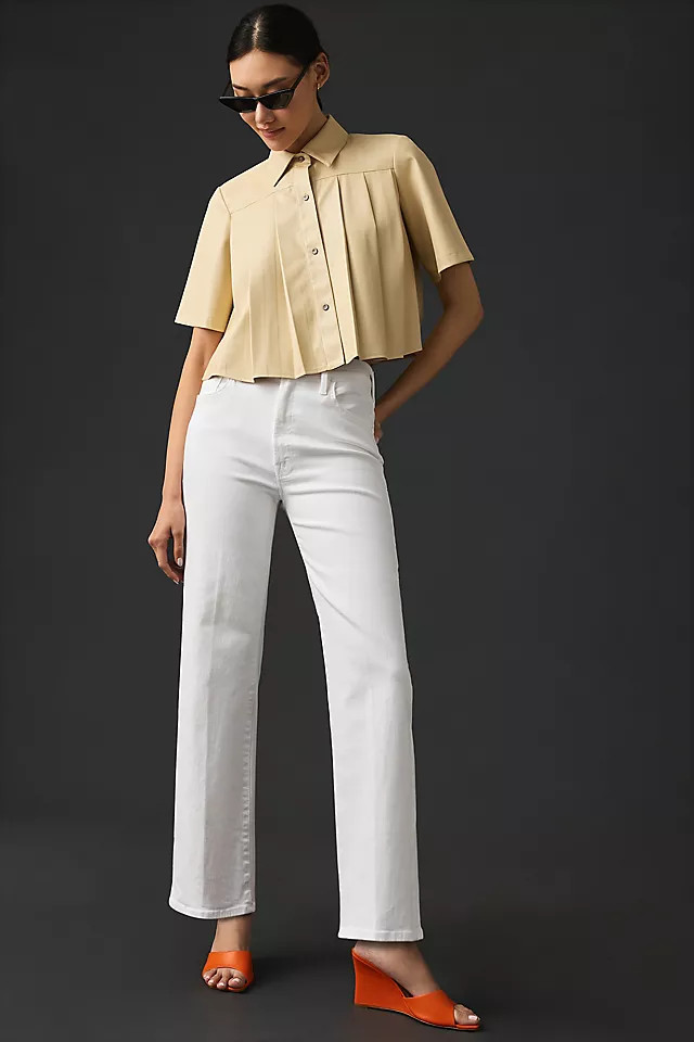 MOTHER The Rambler Zip Ankle Jeans By MOTHER in White Size 23 | Anthropologie (US)