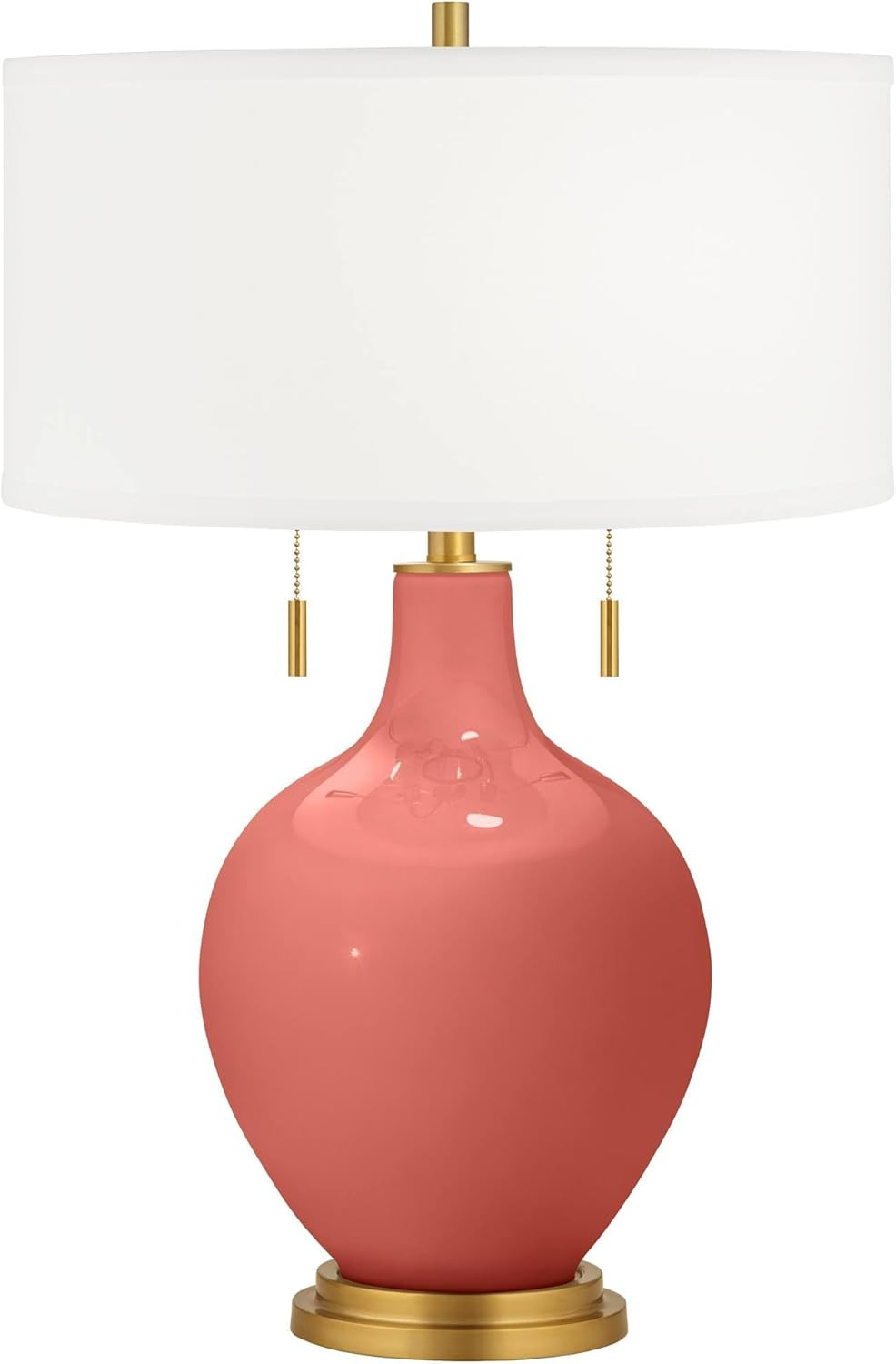Color + Plus Toby Brass 28" High Pink Coral Reef Table Lamp | Amazon (US)