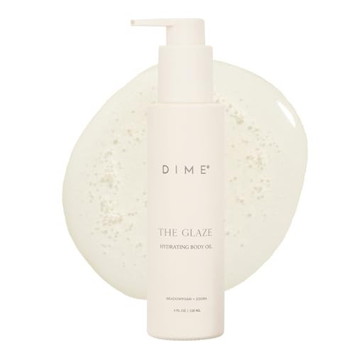 Dime Beauty Glaze Body Oil, Hydrating, Non-Greasy Massage Oil, Argan and Jojoba Oil for Skin, Bath Oil for All Over Body Glow, 4 oz / 120 ml | Amazon (US)