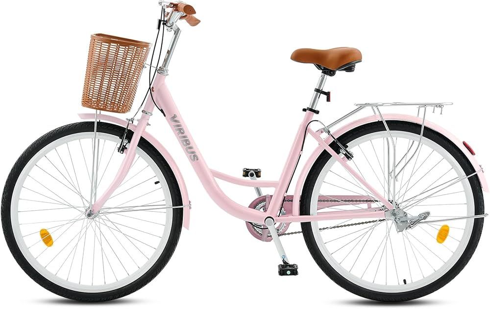 Viribus Beach Cruiser Bike for Women, 24 26 inch Womens Cruiser Bike, Womens Bike with Basket 1 S... | Amazon (US)