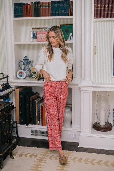 Babe Pant - Garnet Red Marbella | Julia Amory