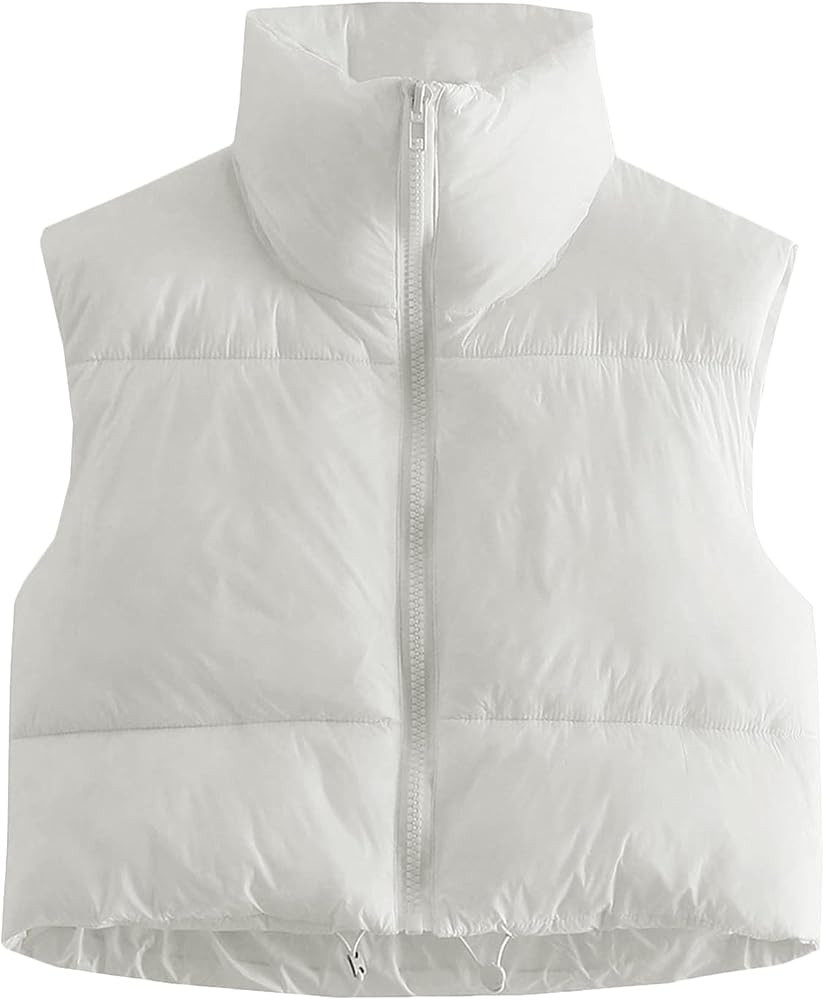 American Trends Women's Winter Crop Vest Sleeveless Puffer Vests for Women Jacket Outwear Coat | Amazon (US)