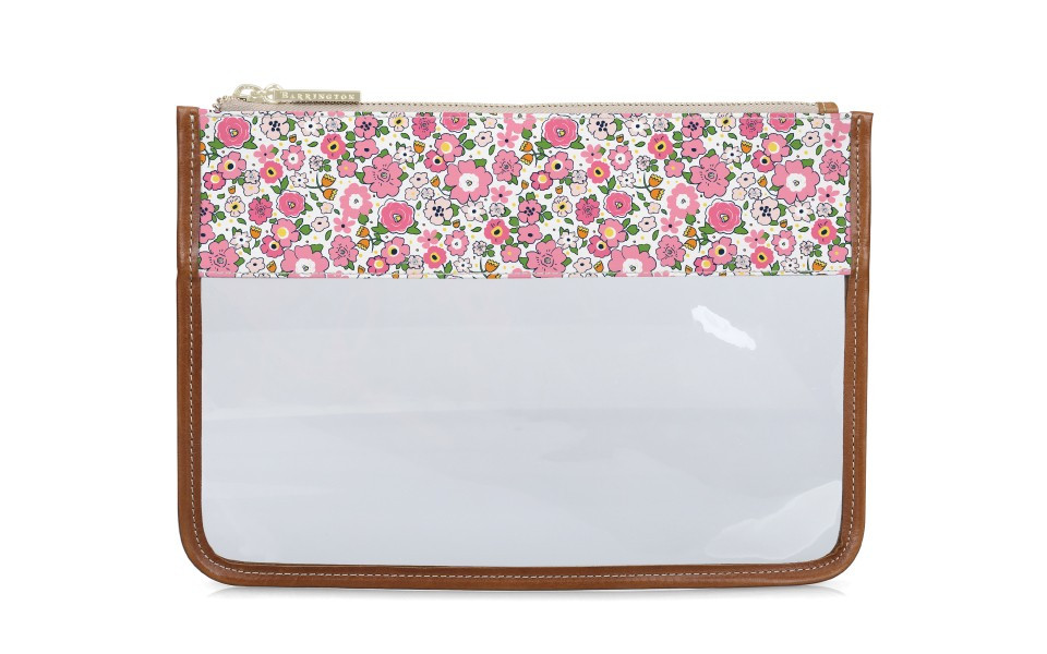 Clear Katie Pouch - Monogram Stripe | Barrington Gifts