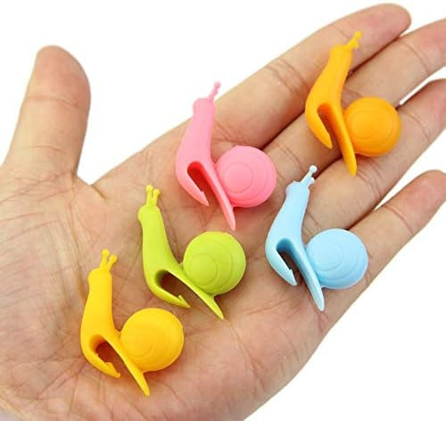 10pcs Cute Snail Shape Silicone Tea Bag Holder Cup Mug Candy Colors Gift Set | Amazon (US)