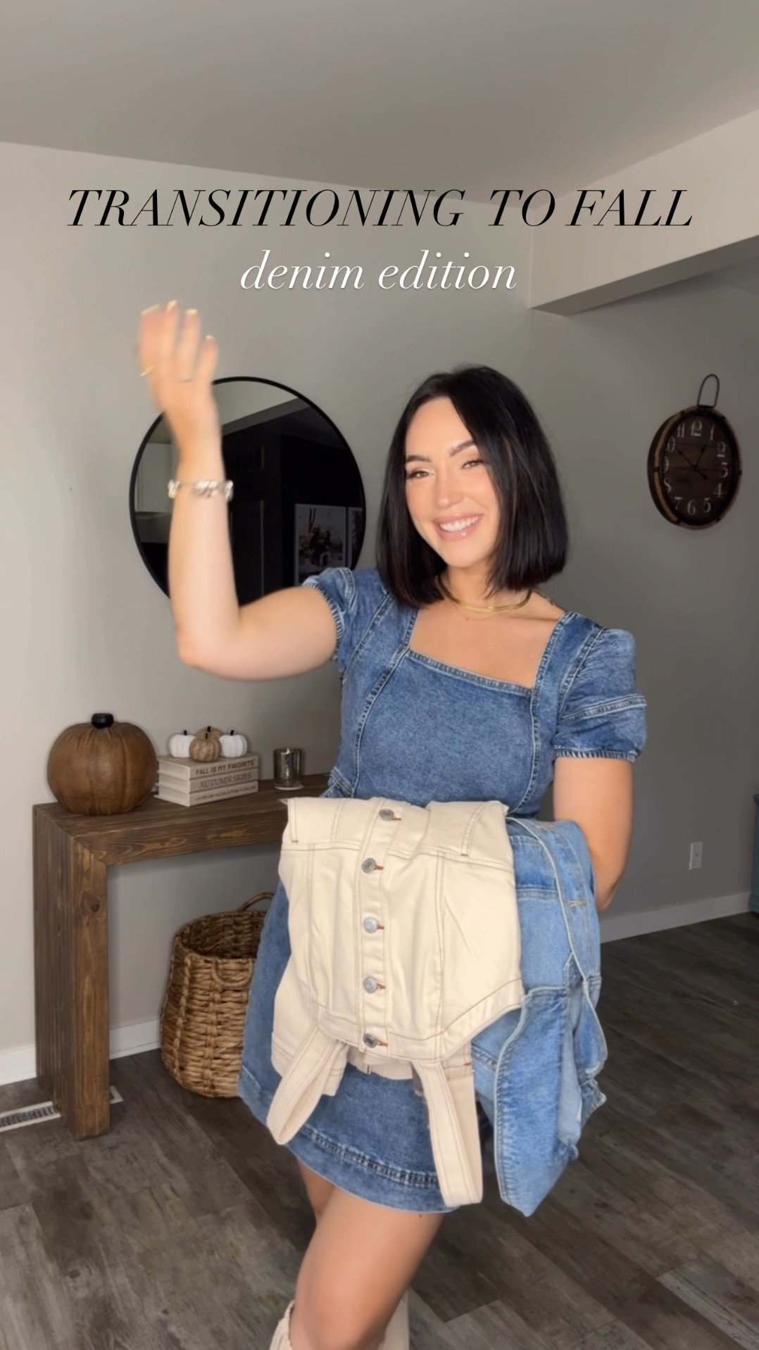 Denim pieces for fall! They are all 20% off right now too. 

Wearing XS in first dress
Small in jacket (could do XS if is oversized)
Size 3 in cream dress with size small sheer top 

Which is your fav?


#LTKFallSale #LTKVideo #LTKSeasonal