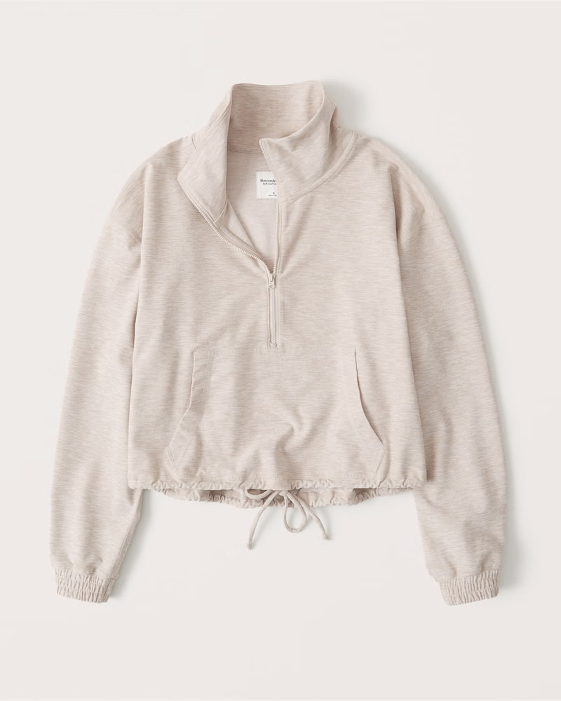 Cinched Half-Zip Contour Sweatshirt | Abercrombie & Fitch (US)
